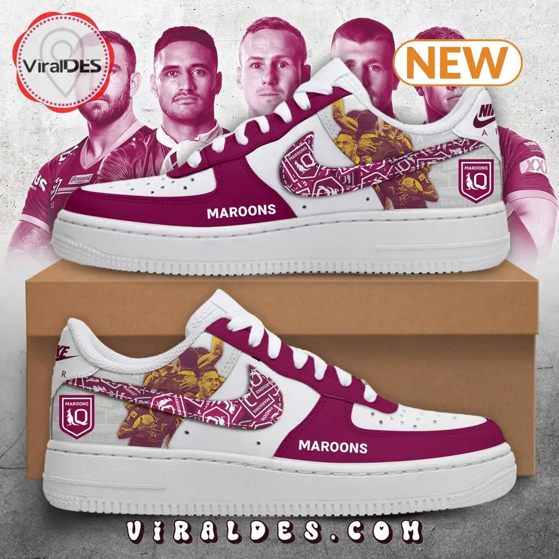 Premium 2024 QLD Maroons New Air Force 1 Shoes