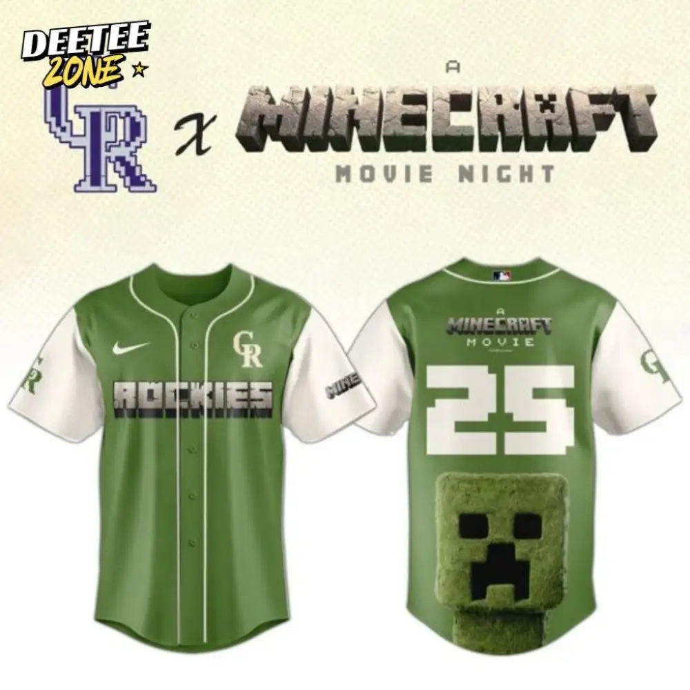 Premium Mlb Colorado Rockies X A Minecraft Movie Custom Baseball Jersey