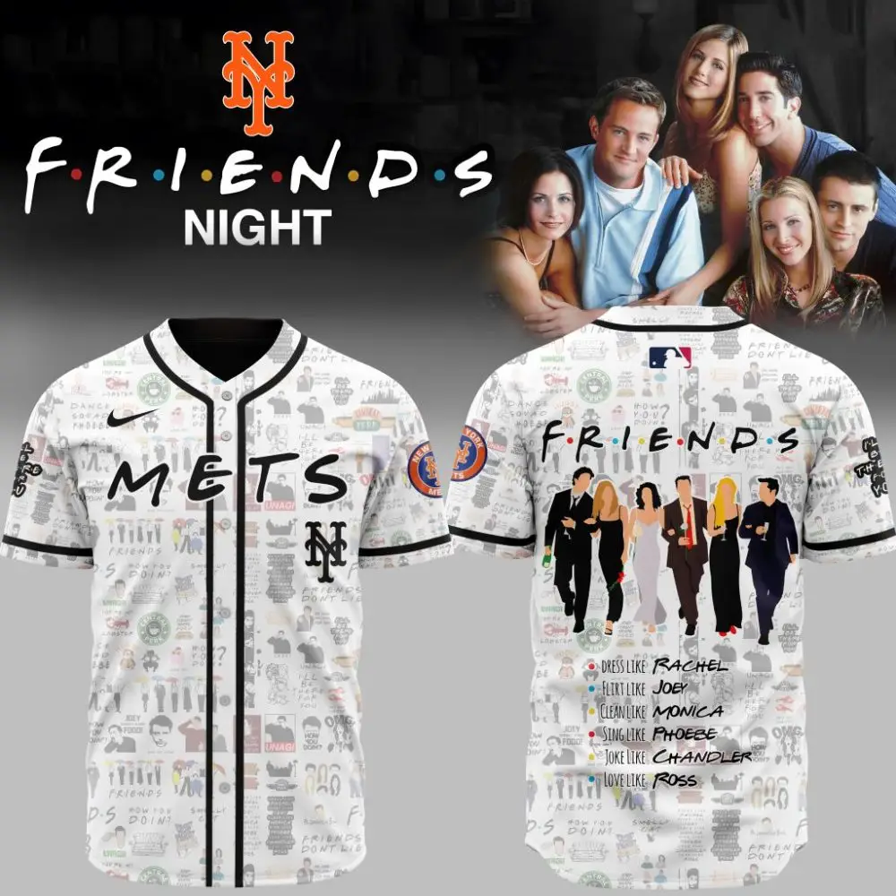 Premium Mlb New York Mets X Friends Custom Baseball Jersey Premium Mlb New York Mets X Friends Custom Baseball Jersey - Image 1