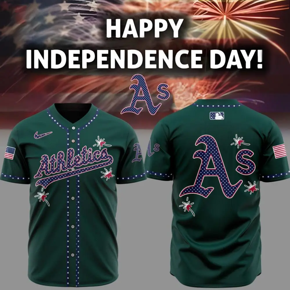 Premium Mlb Oakland Athletics Happy Independence Day Custom Baseball Jersey
