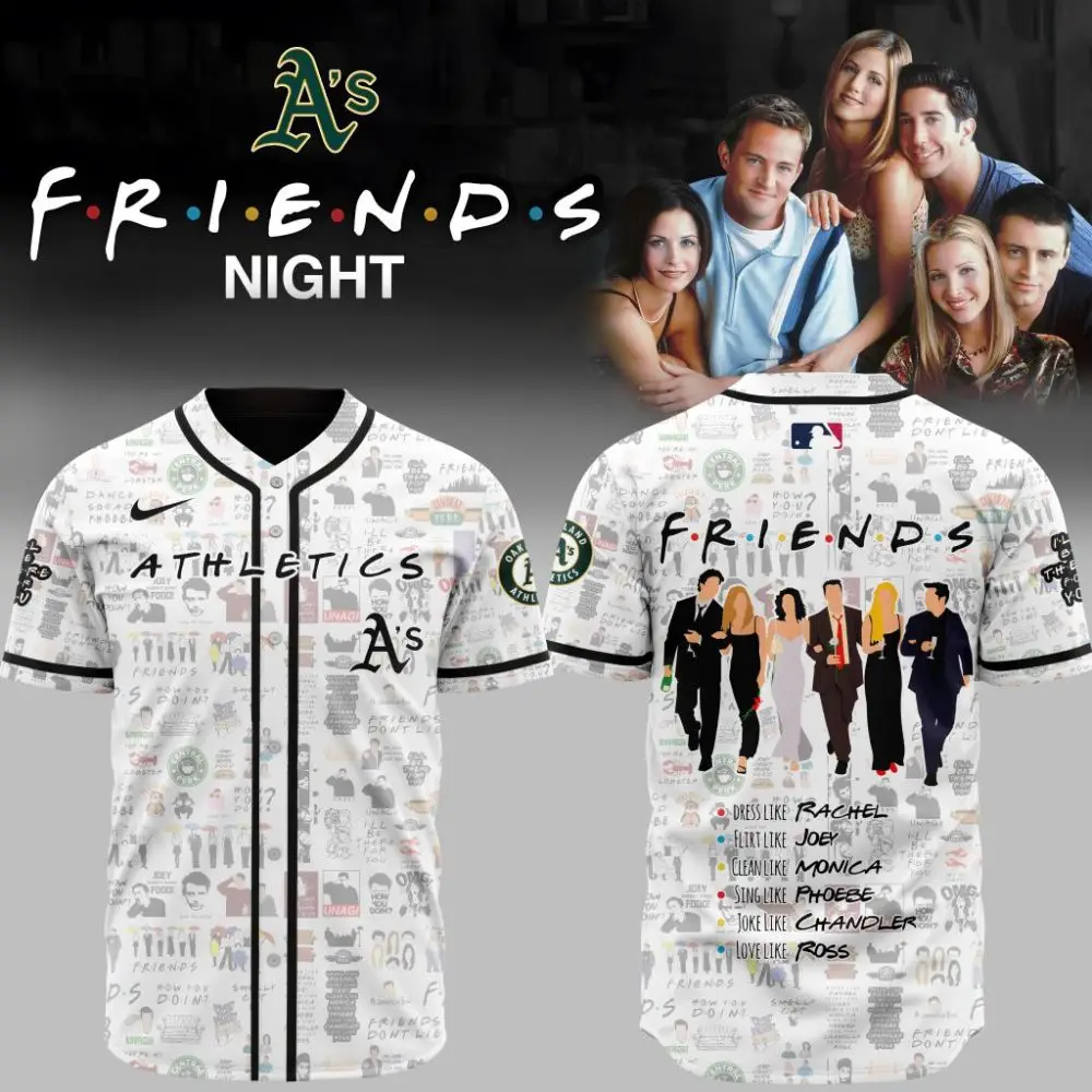 Premium Mlb Oakland Athletics X Friends Custom Baseball Jersey Premium Mlb Oakland Athletics X Friends Custom Baseball Jersey - Image 1