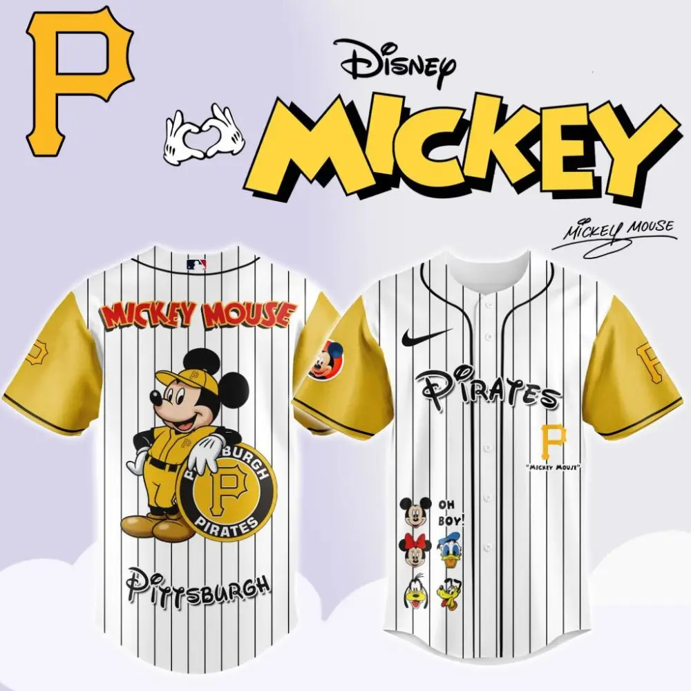Premium Mlb Pittsburgh Pirates X Mickey Mouse And Friends Custom Baseball Jersey