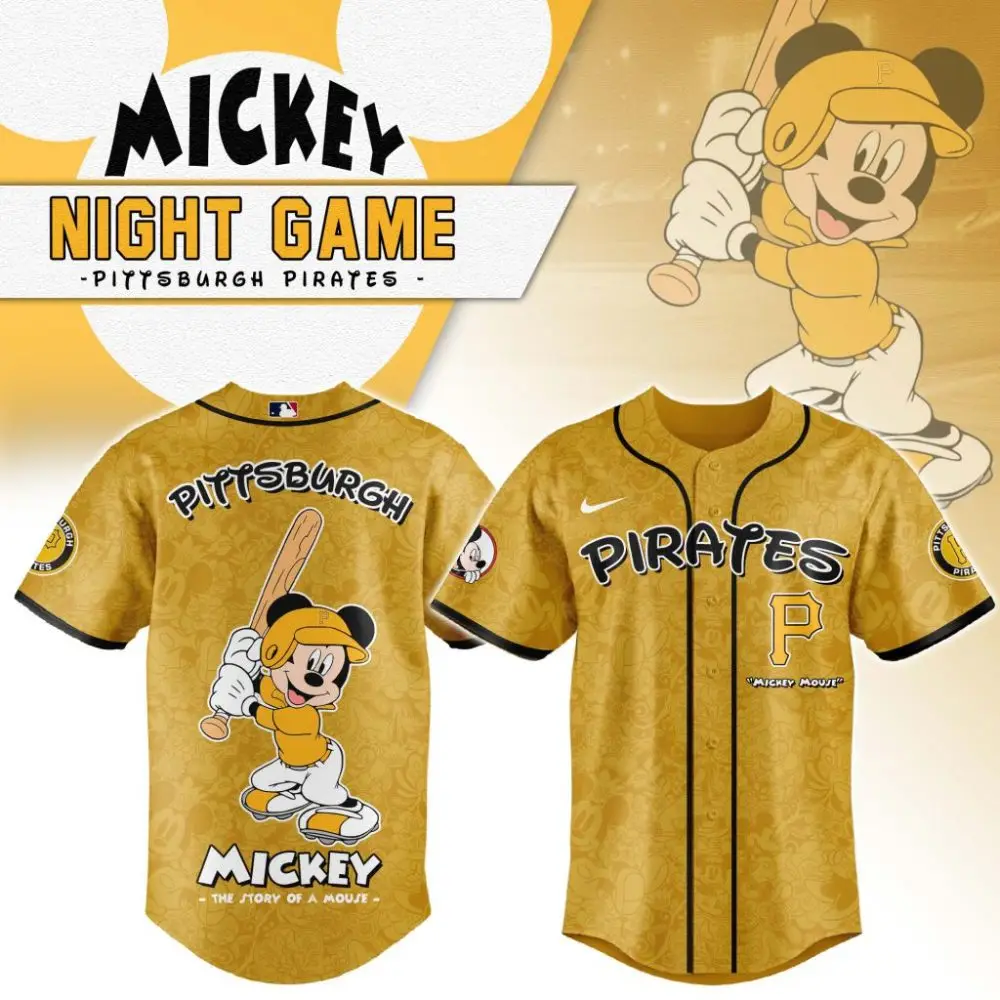 Premium Mlb Pittsburgh Pirates X Mickey Mouse Custom Baseball Jersey Premium Mlb Pittsburgh Pirates X Mickey Mouse Custom Baseball Jersey - Image 1