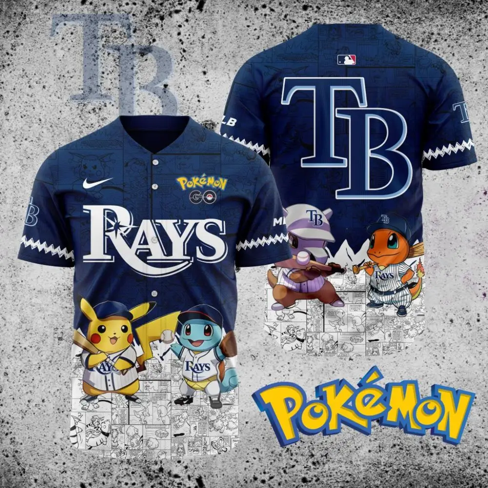 Premium Mlb Tampa Bay Rays X Pokemon Custom Baseball Jersey
