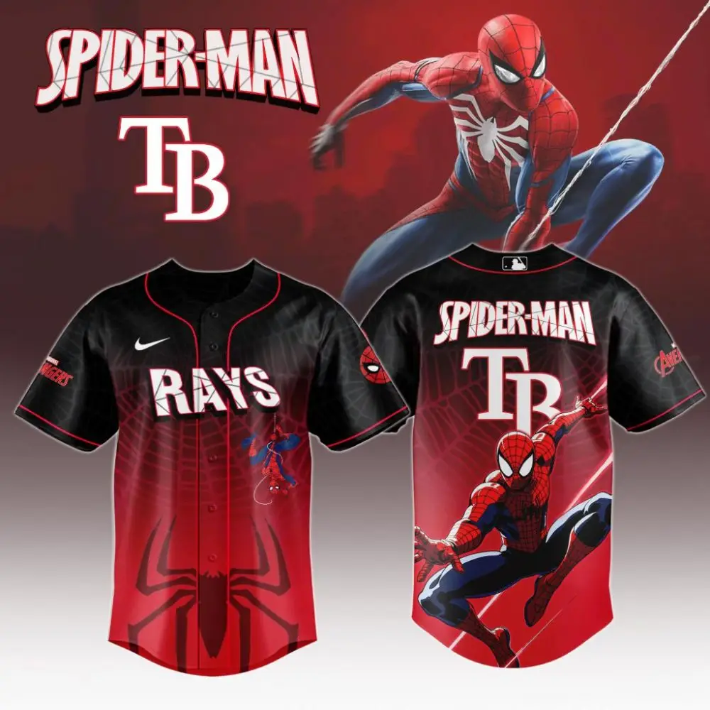 Premium Mlb Tampa Bay Rays X Spider-Man Custom Baseball Jersey