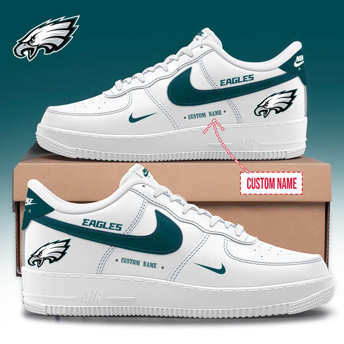 PREMIUM Philadelphia Eagles Air Force 1 SNEAKER 1