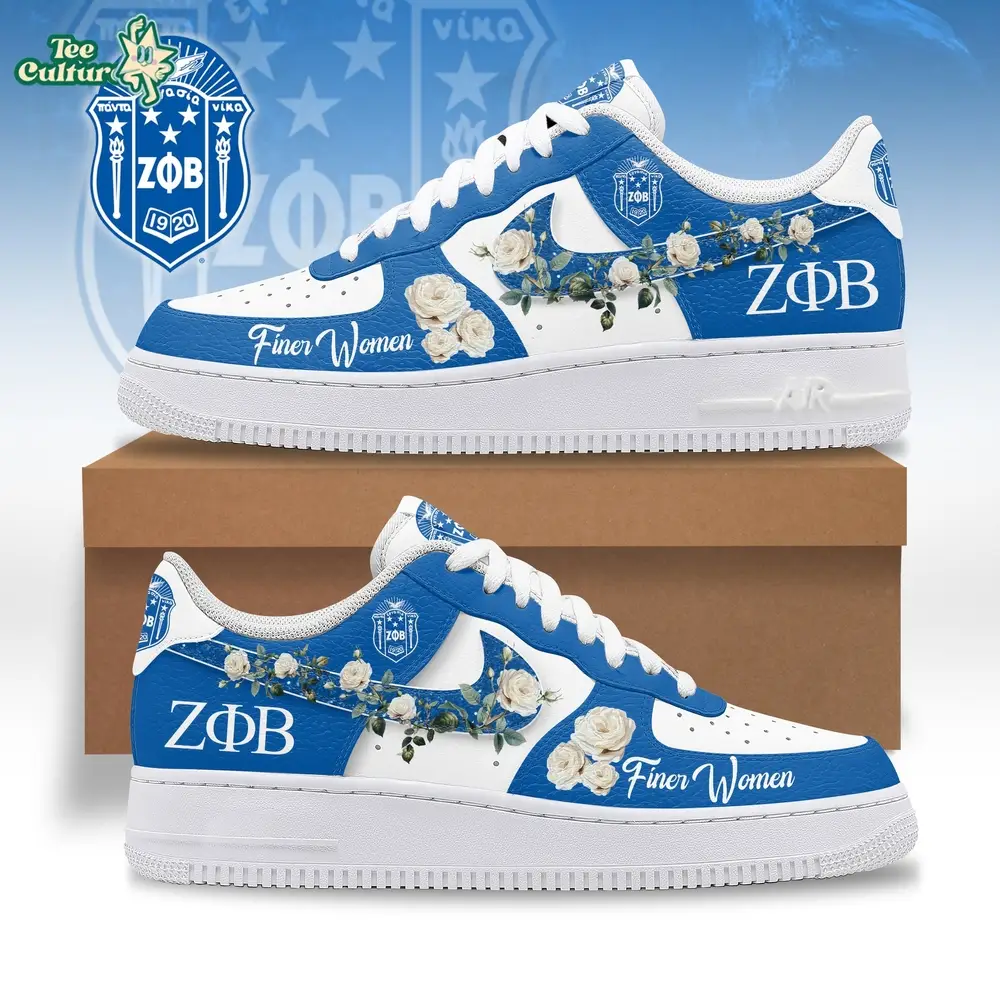 PREMIUM Zeta Phi Beta Greek Floral Edition Air Force 1 Shoes Sneakers