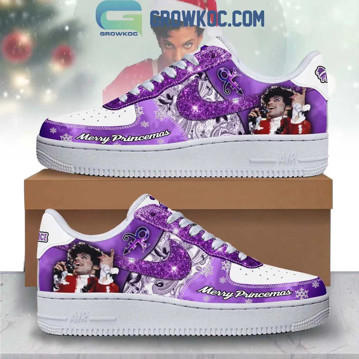 Prince Merry Christmas Air Force 1 Shoes