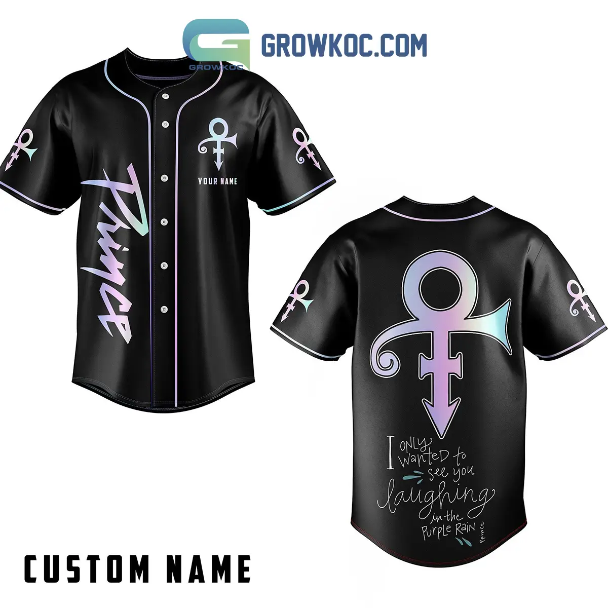 Prince See You Laughing In The Purple Rain Personalized Baseball Jersey