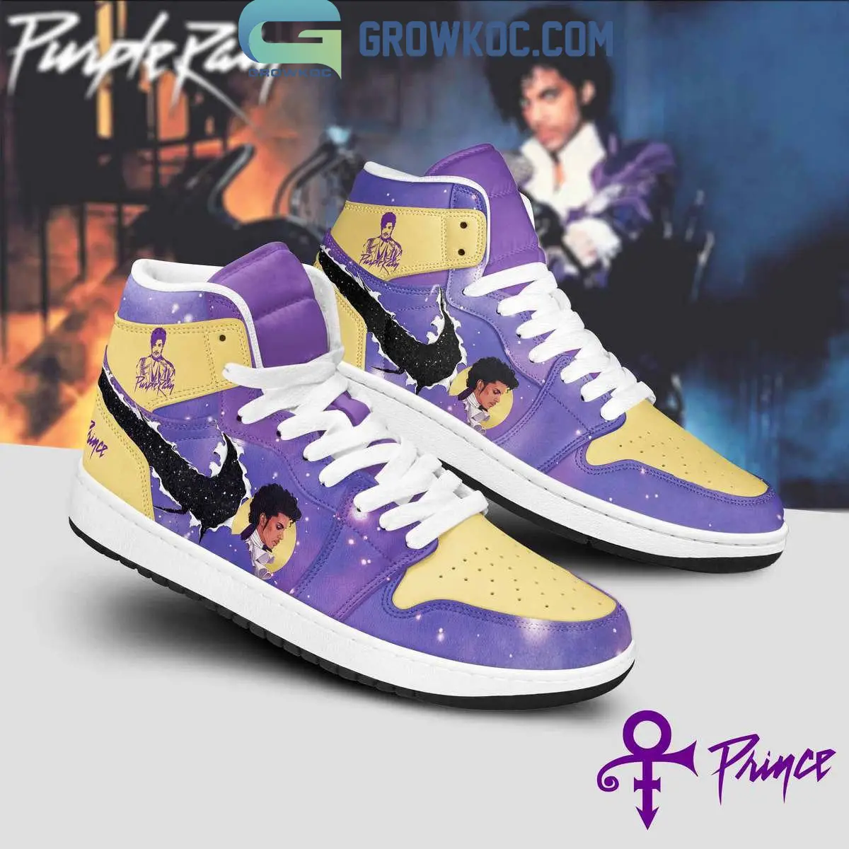 Prince When Doves Cry Air Jordan 1 Shoes White Lace