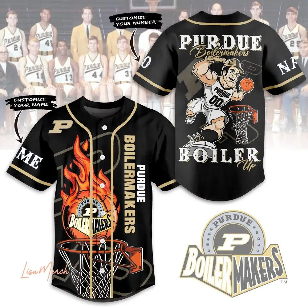 Purdue Boilermakers Customizable Baseball Jersey – Add Name & Number! Purdue Boilermakers Customizable Baseball Jersey – Add Name & Number! - Image 1