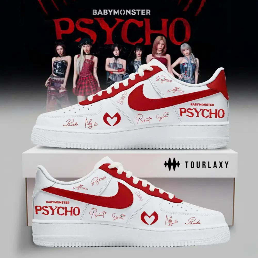 Pyscho White Signature Baby Monster Air Force 1 Shoes 