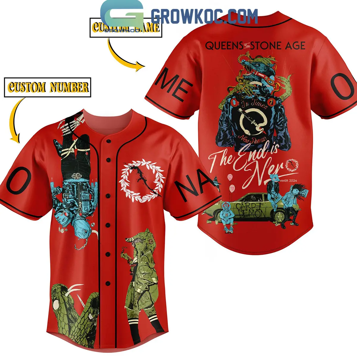 Queens Of The Stone Age The End Is Nero Personalized Baseball Jersey