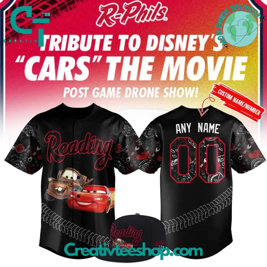 Reading Fightin Phils X Cars Movie Personalized Baseball Jersey Reading Fightin Phils X Cars Movie Personalized Baseball Jersey - Image 1