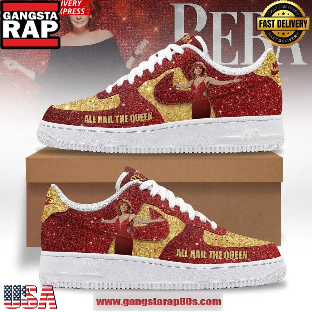 Reba McEntire All Hail The Queen Special Edition Air Force 1 Running Sneakers Shoes Reba McEntire All Hail The Queen Special Edition Air Force 1 Running Sneakers Shoes - Image 1