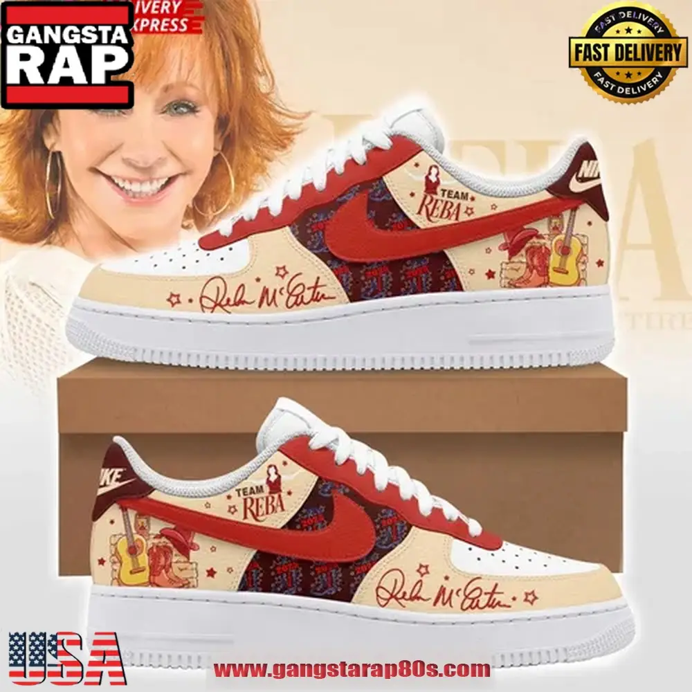 Reba McEntire Boots & Guitars Limited Edition Air Force 1 Sneakers Shoes Reba McEntire Boots & Guitars Limited Edition Air Force 1 Sneakers Shoes - Image 1