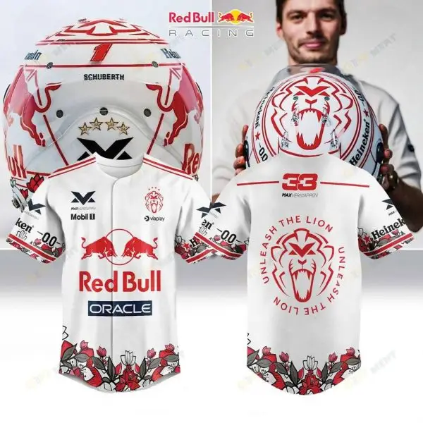Red Bull Racing Limited Edition Jersey - Unleash The Lion Design, Perfect For Motorsport Fans!