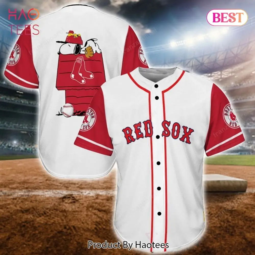 Red Sox Baseball Jersey With Snoopy Design – Limited Edition Fan Apparel Red Sox Baseball Jersey With Snoopy Design – Limited Edition Fan Apparel - Image 1