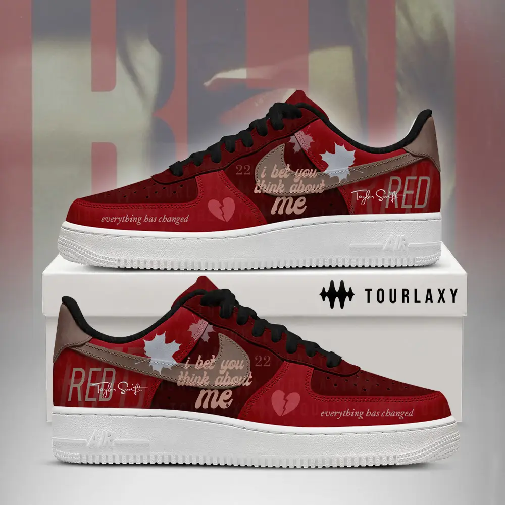 Red Taylor Swift Albums Air Force 1 Shoes 