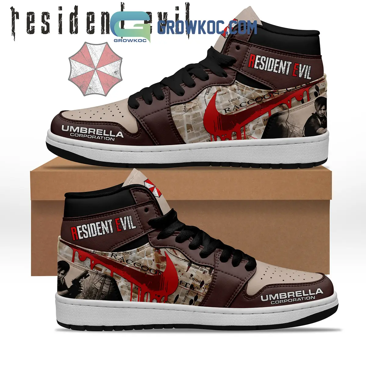 Resident Evil Umbrella Corporation Air Jordan 1 Shoes Resident Evil Umbrella Corporation Air Jordan 1 Shoes - Image 1
