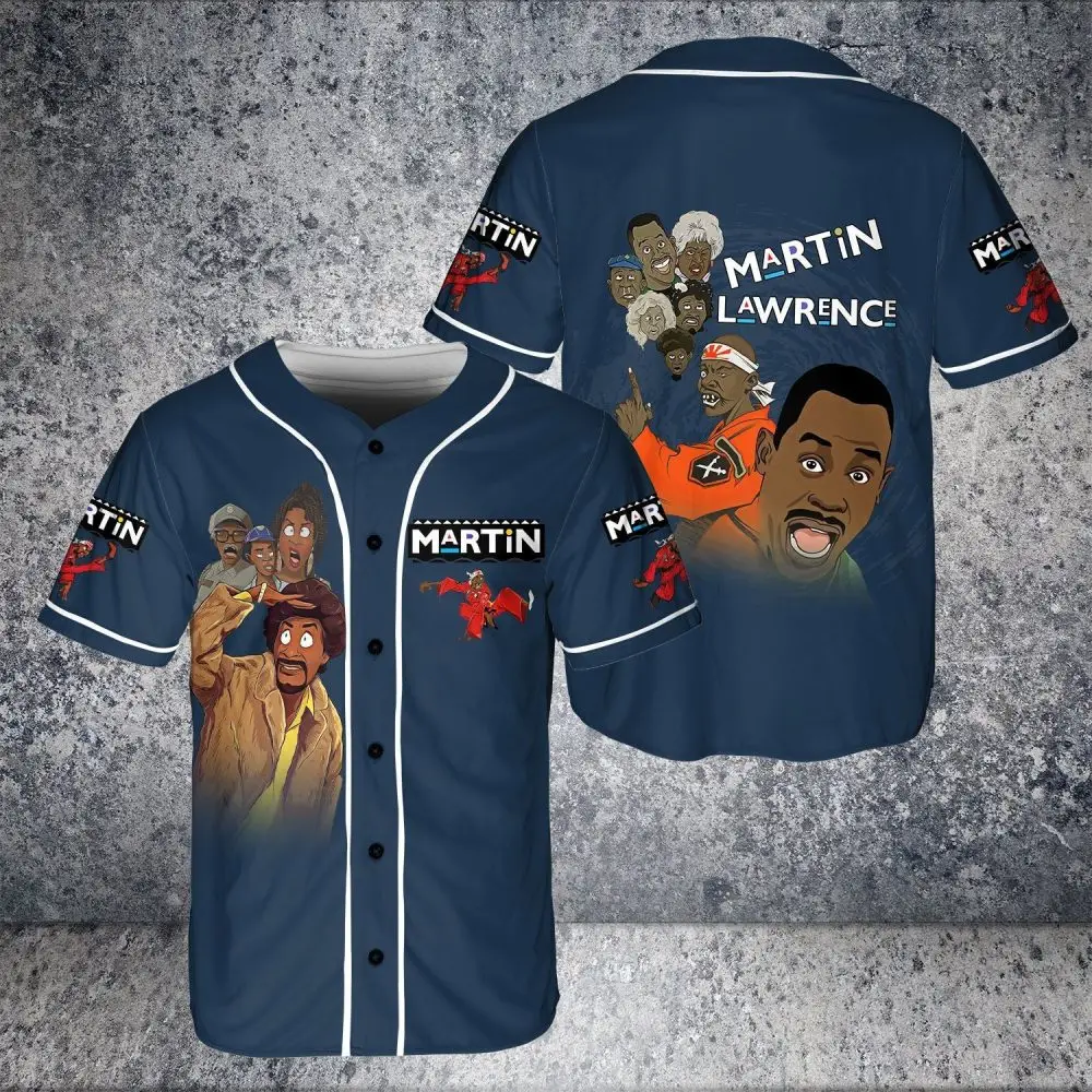 Retro Cartoon Print Baseball Jersey - Stylish Unisex Fashion Top - Limited Edition