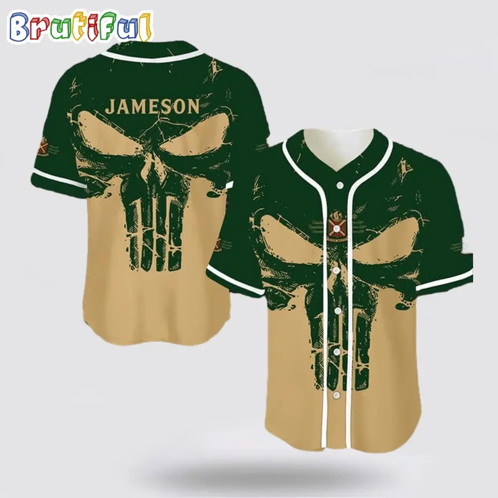 Retro Skull Jameson Whiskey Baseball Jersey