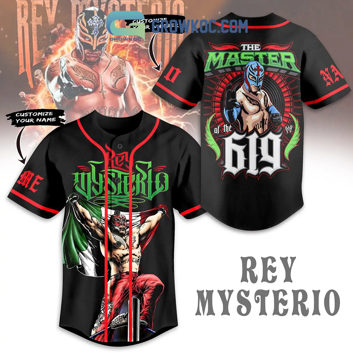 Rey Mysterio The Master Of The 619 Personalized Baseball Jersey