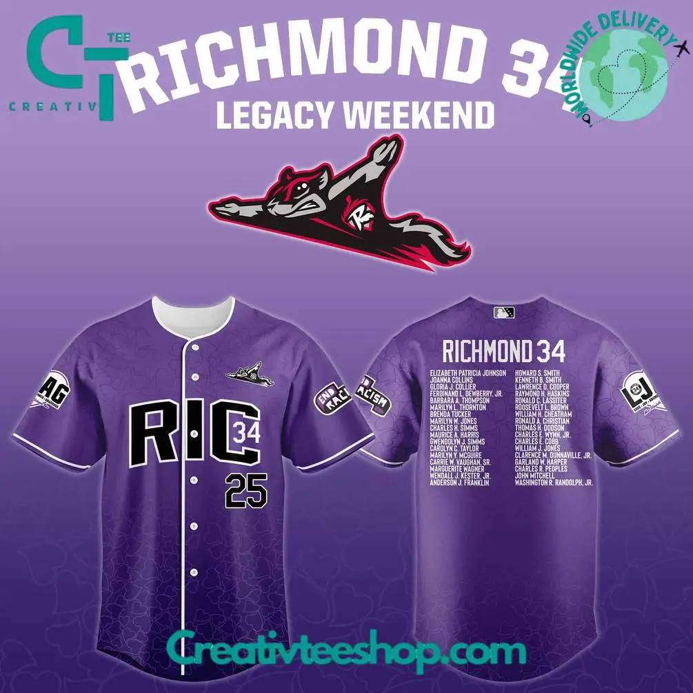 Richmond Flying Squirrels X Honoring The Richmond 34 2025 Special Baseball Jersey