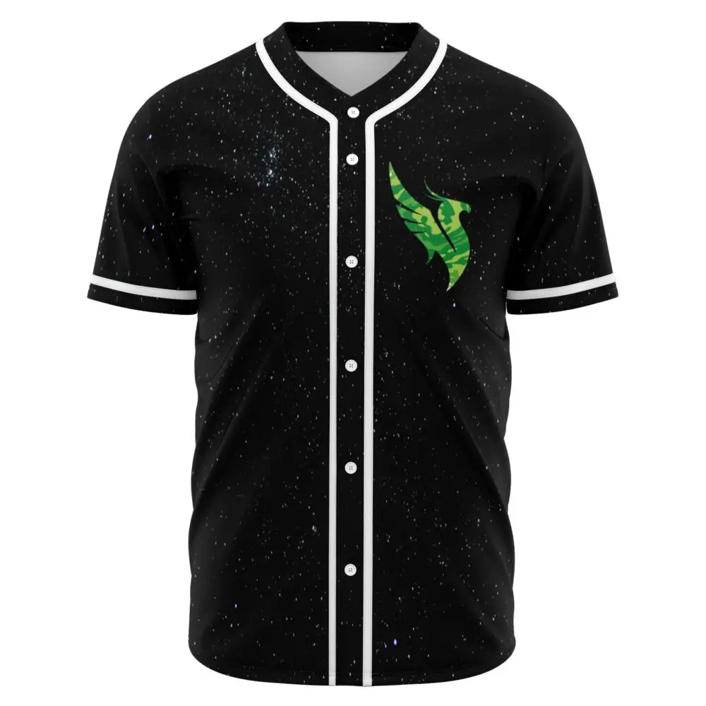 Rick & Morty wubba lubba - Galaxy Print Baseball Jersey – Stylish Black With Green Logo – Unisex Sports Apparel Rick & Morty wubba lubba - Galaxy Print Baseball Jersey – Stylish Black With Green Logo – Unisex Sports Apparel - Image 1