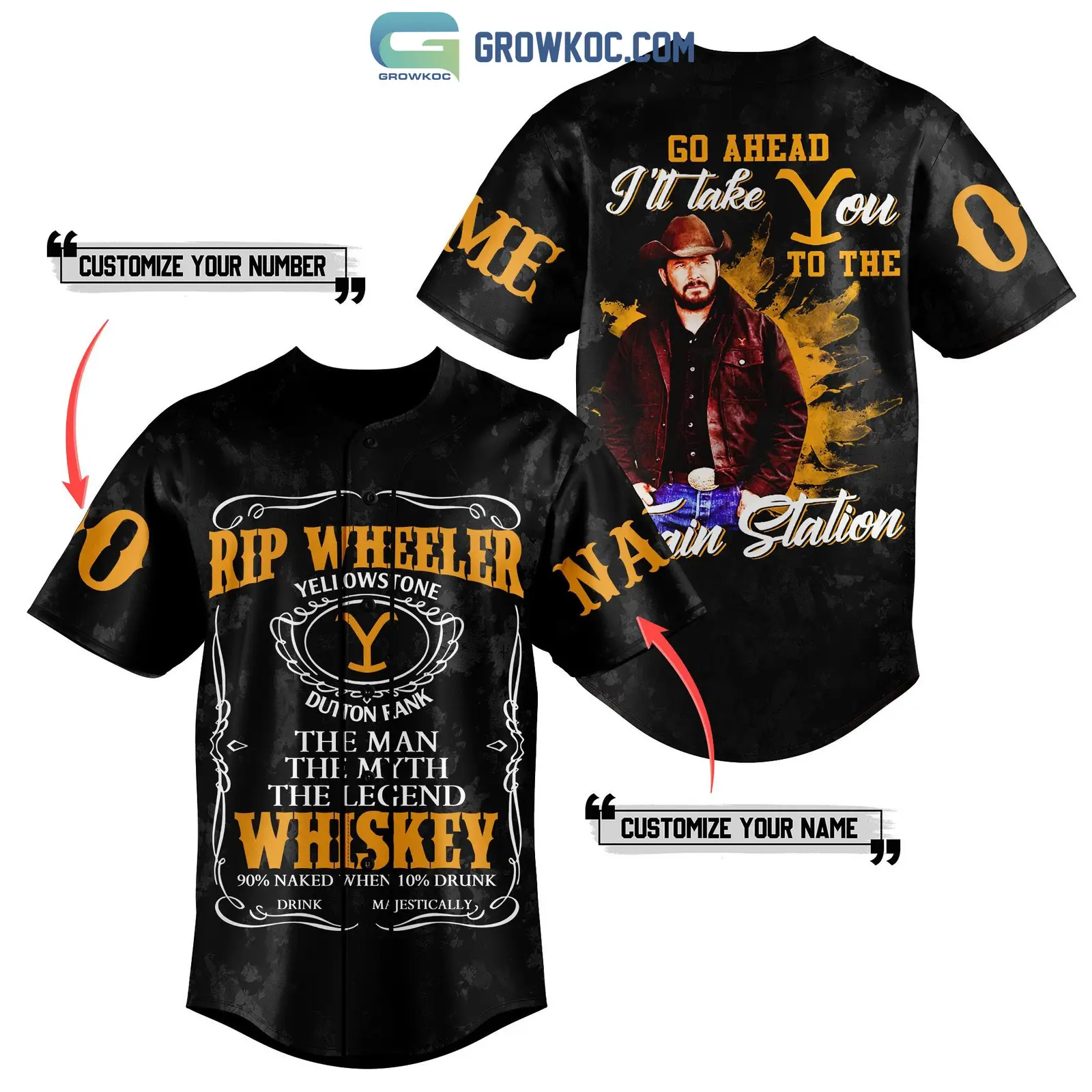 Rip Wheeler Yellowstone Go Ahead I'll Take You To The Train Station Personalized Baseball Jersey