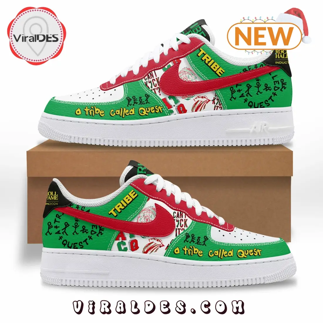 Rock & Roll Hall of Fame Tribe 2024 Christmas Air Force 1 Rock & Roll Hall of Fame Tribe 2024 Christmas Air Force 1 - Image 1