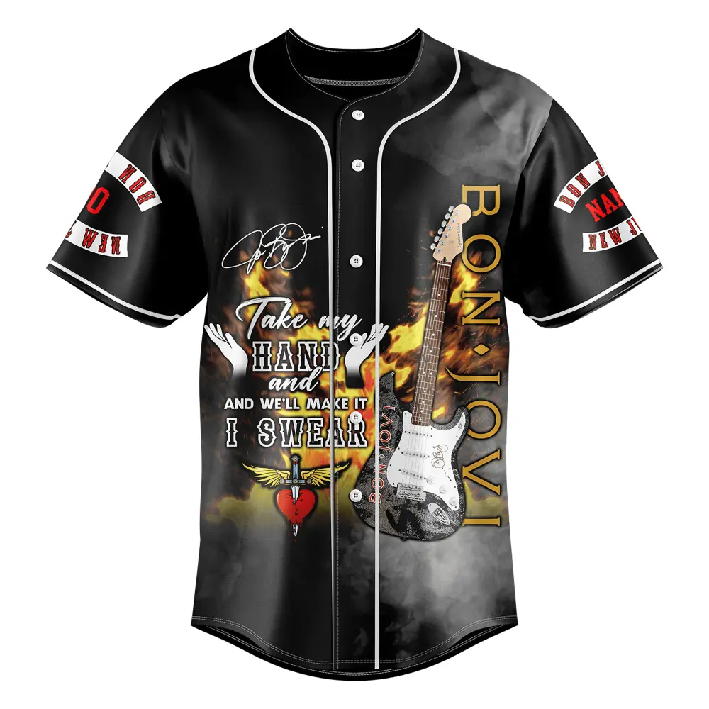 Rock On: Stylish Guitar Graphic Jersey – Perfect For Fans & Music Lovers!