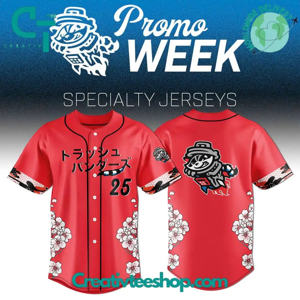 Rocket City Trash Pandas 2025 Japanese Anime Night Specialty Baseball Jersey