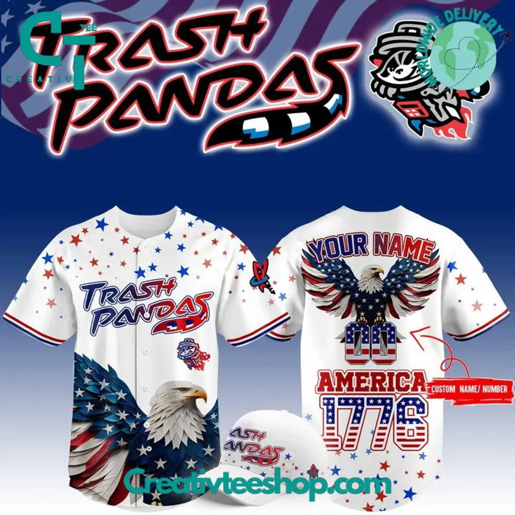 Rocket City Trash Pandas 4Th Of July Usa Personalized Baseball Jersey