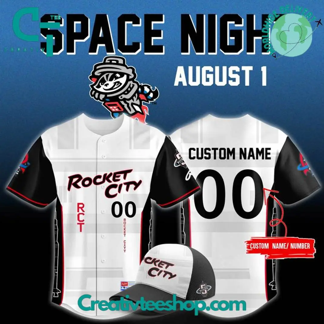 Rocket City Trash Pandas X 2025 Space Night Special Baseball Jersey Rocket City Trash Pandas X 2025 Space Night Special Baseball Jersey - Image 1