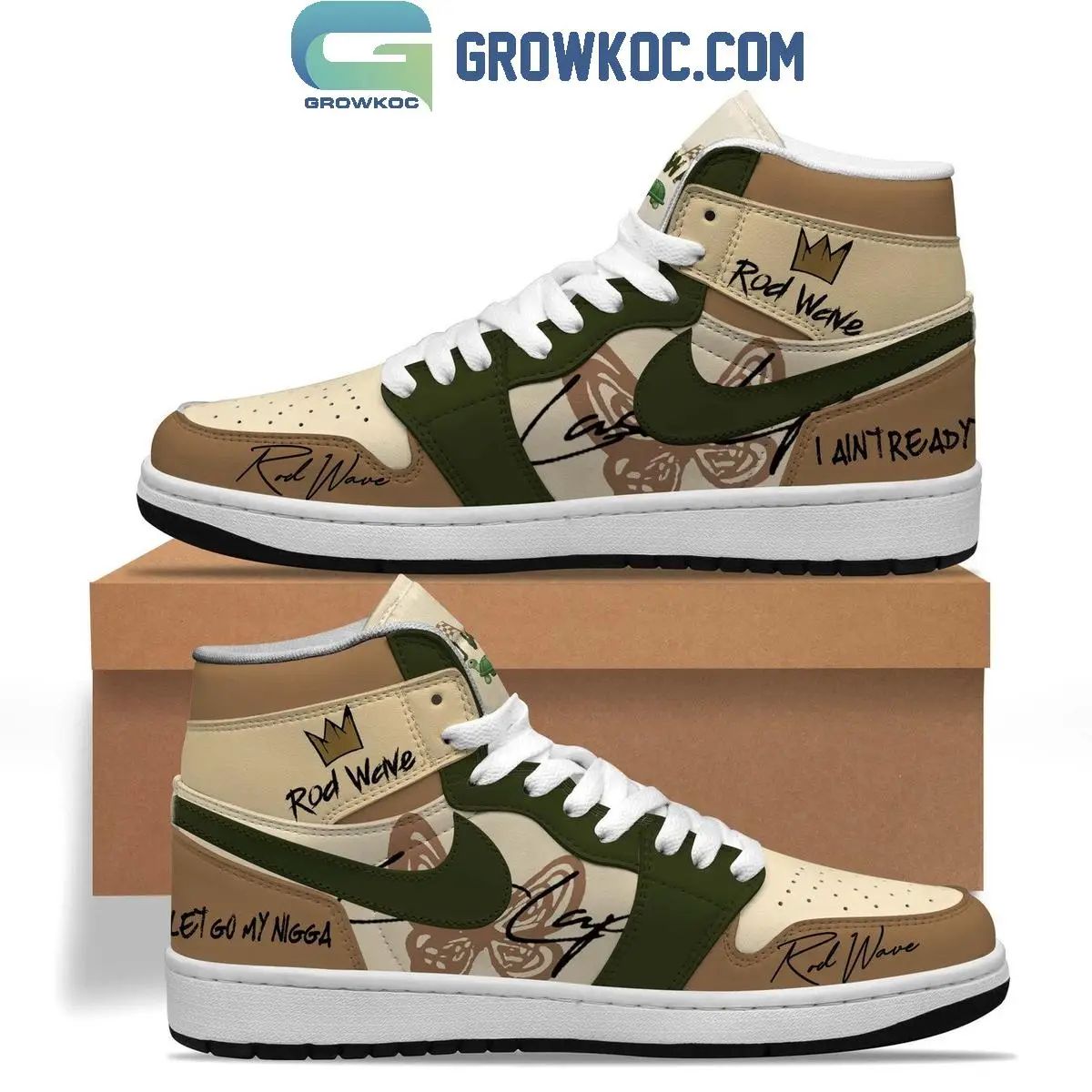 Rod Wave Let's Go My Nigg I Am Not Ready Air Jordan 1 Shoes Rod Wave Let's Go My Nigg I Am Not Ready Air Jordan 1 Shoes - Image 1