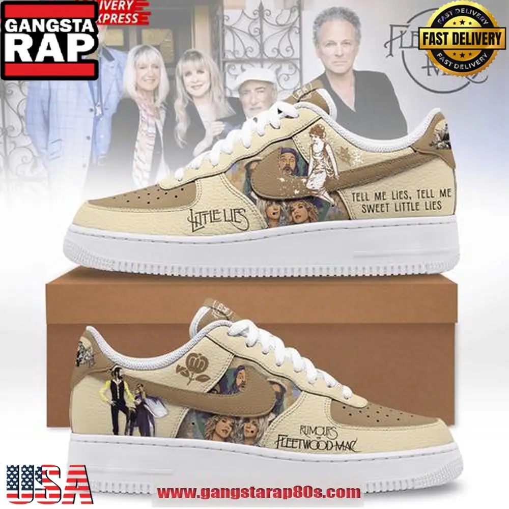 Rumours of Fleetwood Mac Limited Edition Air Force 1 Sneakers Shoes Rumours of Fleetwood Mac Limited Edition Air Force 1 Sneakers Shoes - Image 1