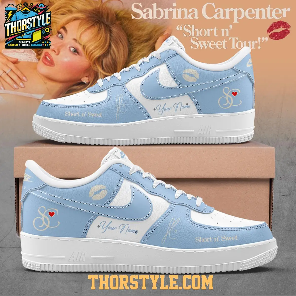 Sabrina Carpenter Short N Sweet Tour 2026 Tears Personalized Air Force 1 Shoes