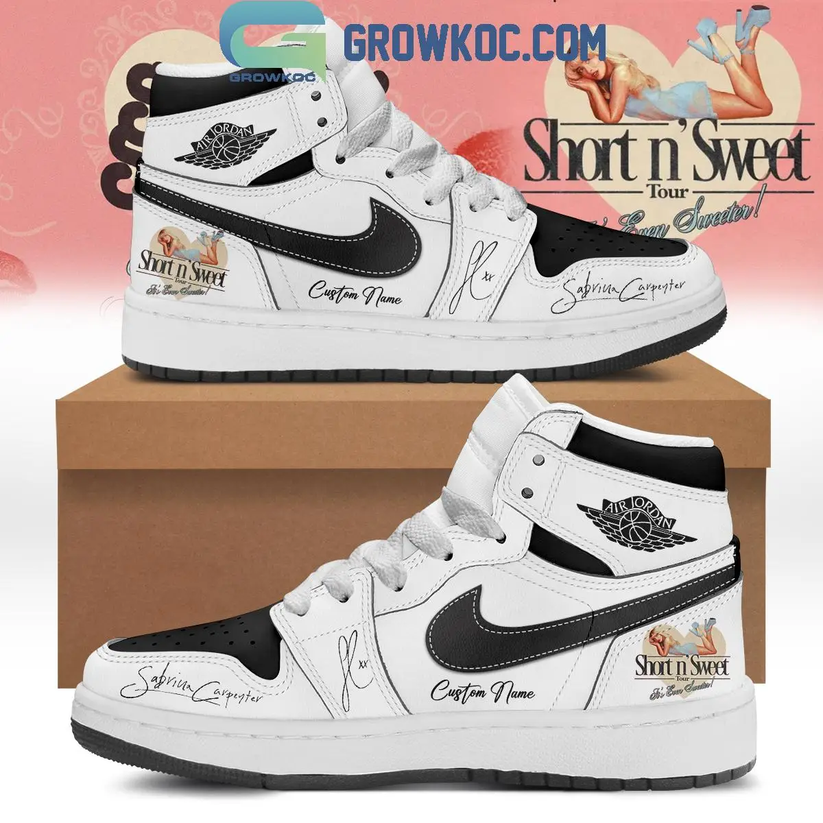 Sabrina Carpenter's Short N' Sweet Tour White Air Jordan 1 Shoes