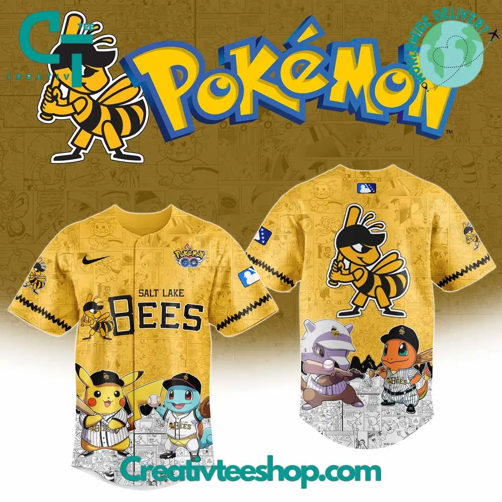 Salt Lake Bees X Pokemon Go Special Baseball Jersey