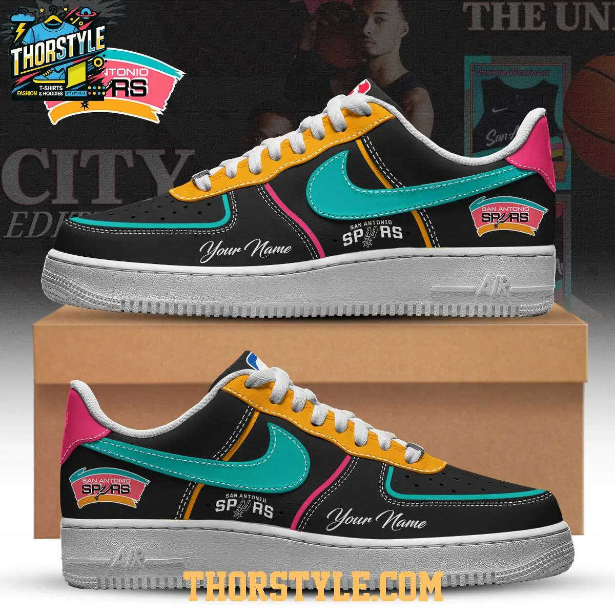 San Antonio Spurs 2025 Colors City Personalized Air Force 1 Shoes