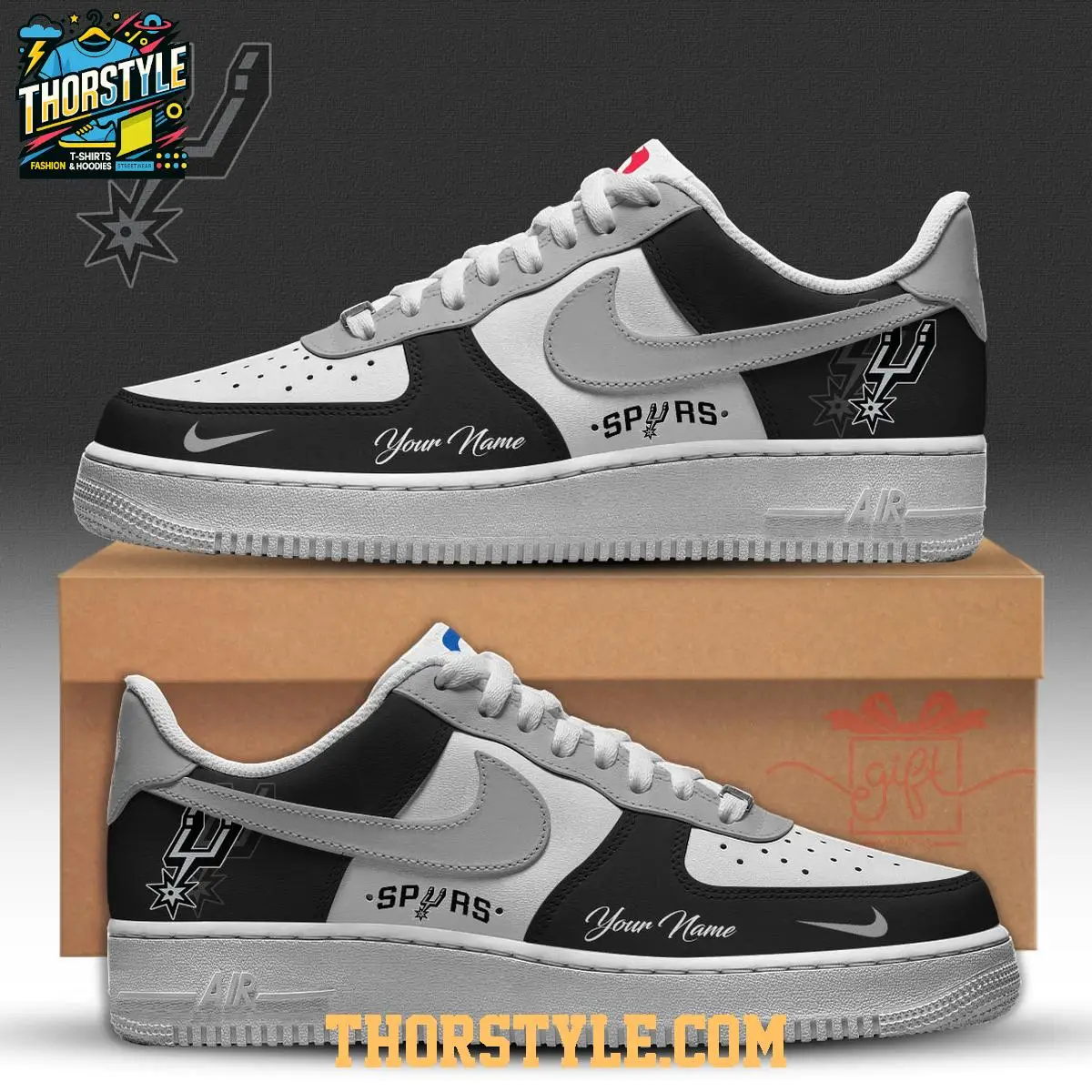 San Antonio Spurs 2025 NBA Championship Personalized Air Force 1 Shoes San Antonio Spurs 2025 NBA Championship Personalized Air Force 1 Shoes - Image 1