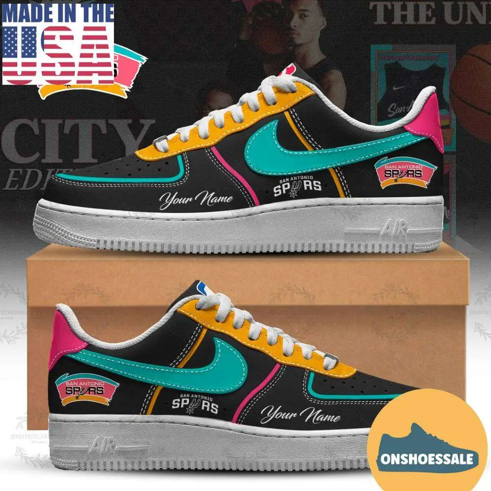 San Antonio Spurs Classic Colors City New Custom Air Force 1 Sneakers, Gift For Fans - Best Gift Shoes San Antonio Spurs Classic Colors City New Custom Air Force 1 Sneakers, Gift For Fans - Best Gift Shoes - Image 1
