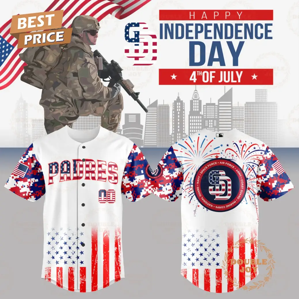 San Diego Padres 2025 Happy Independence Day 4th Of July Limited Edition Baseball Jersey San Diego Padres 2025 Happy Independence Day 4th Of July Limited Edition Baseball Jersey - Image 1