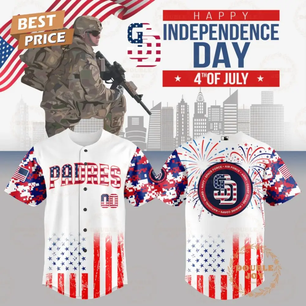 San Diego Padres 2025 Happy Independence Day 4Th Of July Limited Edition Baseball Jersey