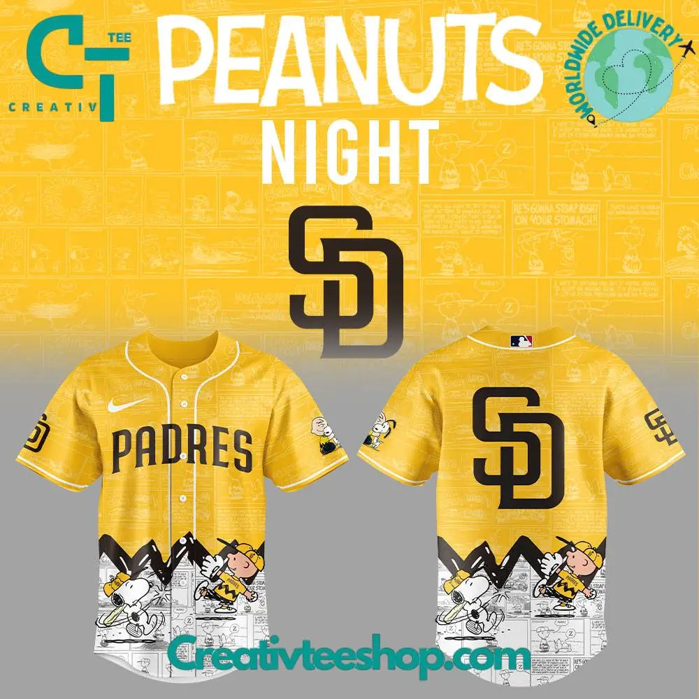 San Diego Padres 75Th Anniversary Of Peanuts Baseball Jersey