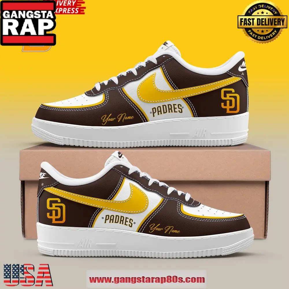 San Diego Padres Custom Name New Edition Air Force 1 Sneakers Shoes