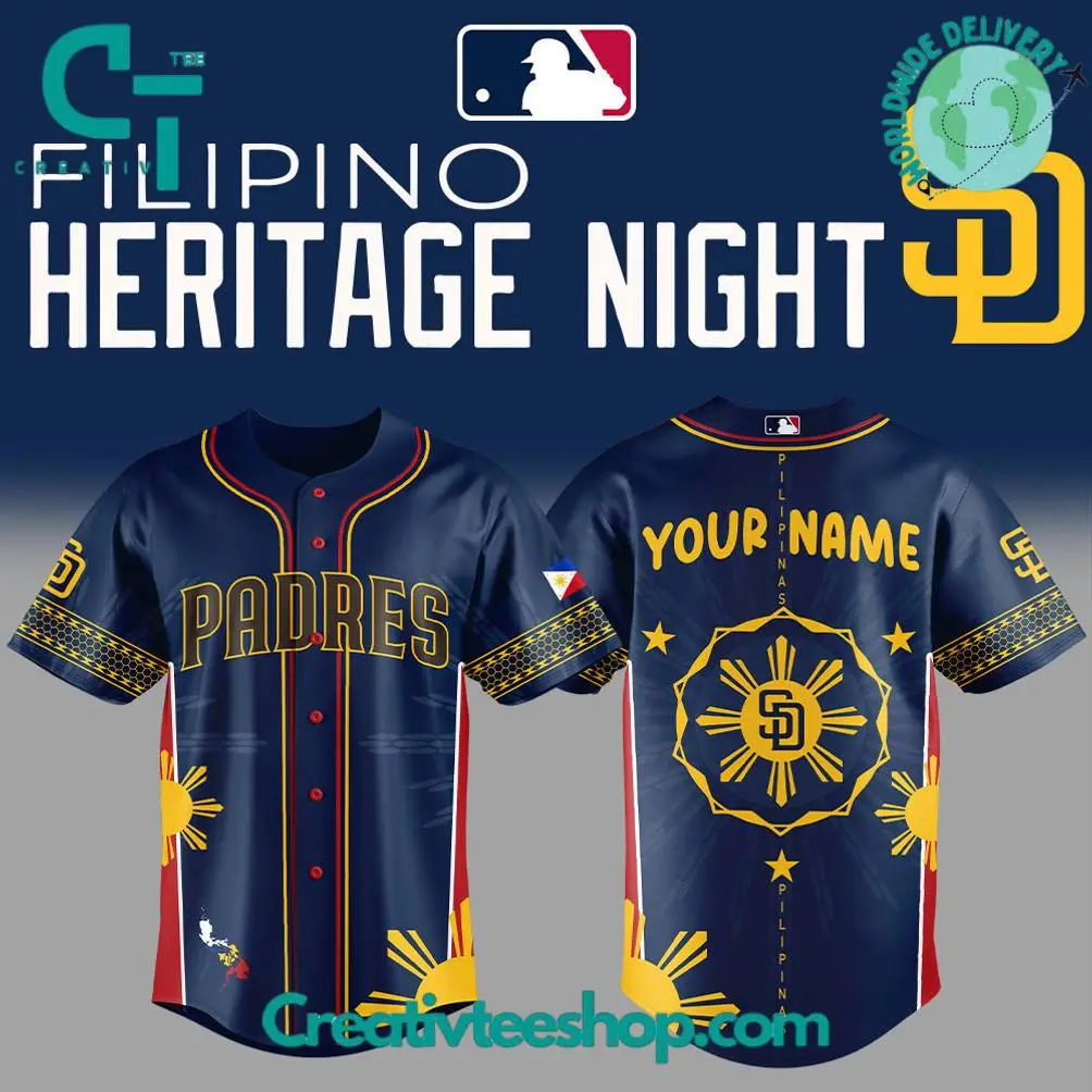 San Diego Padres Filipino Heritage Night 2025 Personalized Baseball Jersey