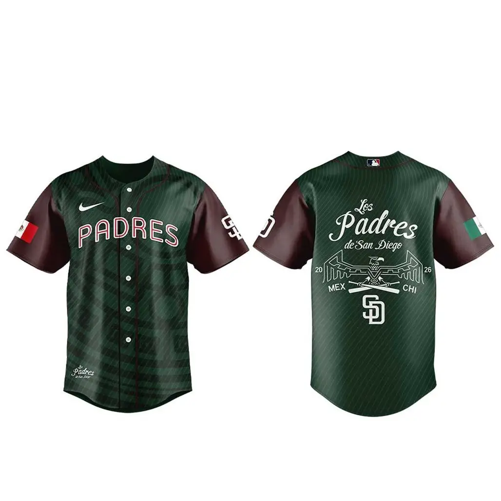 San Diego Padres Mexican Heritage Honor Night 2026 Baseball Jersey - Tazila San Diego Padres Mexican Heritage Honor Night 2026 Baseball Jersey - Tazila - Image 1