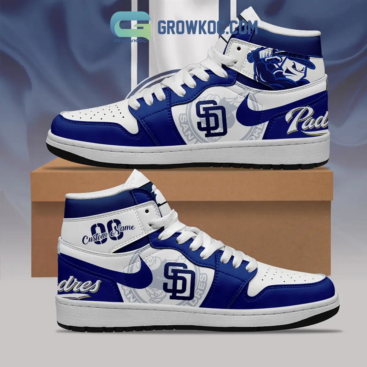San Diego Padres MLB Personalized Air Jordan 1 Shoes